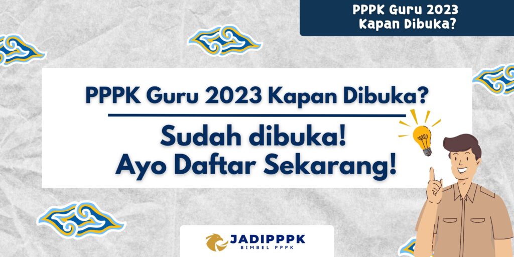 Berdasarkan artikel yang Anda berikan sebelumnya, dokumen yang harus disiapkan untuk pendaftaran PPPK Guru 2023 tidak disebutkan secara spesifik. Namun, dalam prakteknya, dokumen yang umumnya diperlukan untuk pendaftaran PPPK bisa meliputi: 1. Fotokopi Kartu Tanda Penduduk (KTP) yang masih berlaku. 2. Pas foto terbaru. 3. Fotokopi ijazah dan transkrip nilai. 4. Sertifikat pendidik (bagi yang memiliki). 5. Bukti terdaftar di pangkalan data pendidikan profesi guru atau database kelulusan PPG di Kemendikbudristek (jika relevan). 6. Bukti terdaftar di Data Pokok Pendidikan (Dapodik) Kemendikbudristek (jika relevan). 7. Surat keterangan sehat dari dokter. 8. Surat pernyataan kesediaan ditempatkan di seluruh wilayah Indonesia (biasanya untuk formasi tertentu). 9. Dokumen lain yang diperlukan sesuai dengan kebijakan dari pihak yang mengadakan seleksi. Namun, selalu disarankan untuk memeriksa informasi terbaru dari situs resmi atau pengumuman resmi yang dikeluarkan oleh pihak berwenang mengenai persyaratan dokumen yang harus disiapkan untuk pendaftaran PPPK di tahun yang bersangkutan.