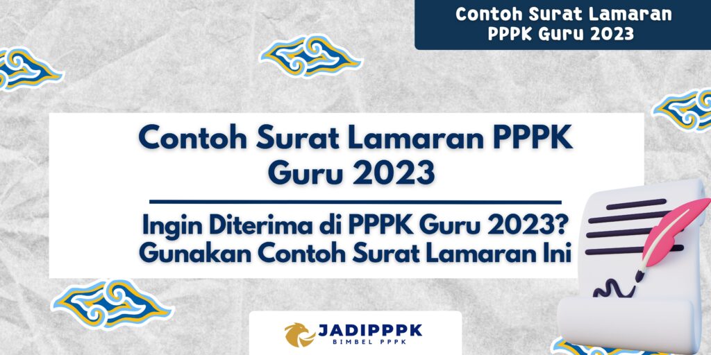 Contoh Surat Lamaran PPPK Guru 2023