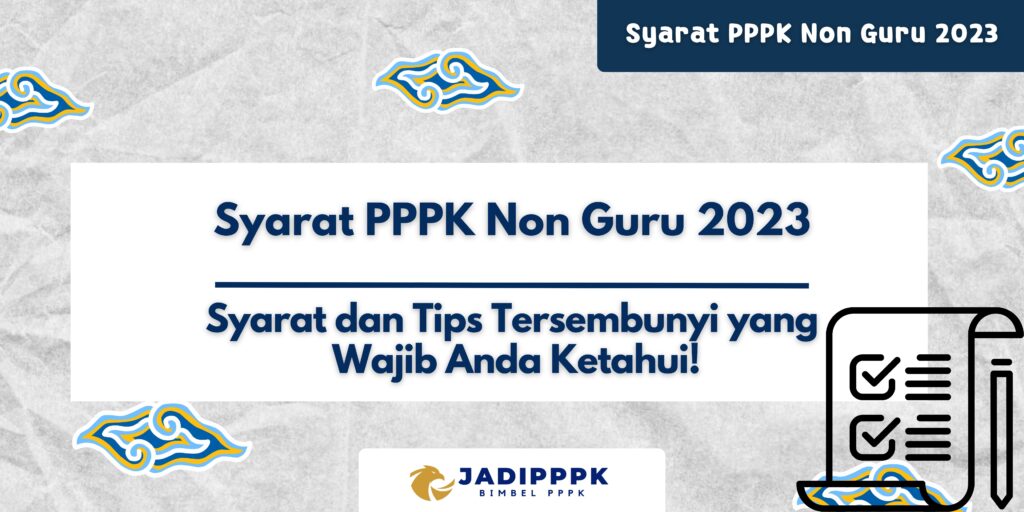 Syarat PPPK Non Guru 2023